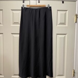 Zara Black Maxi Slip Satin Skirt